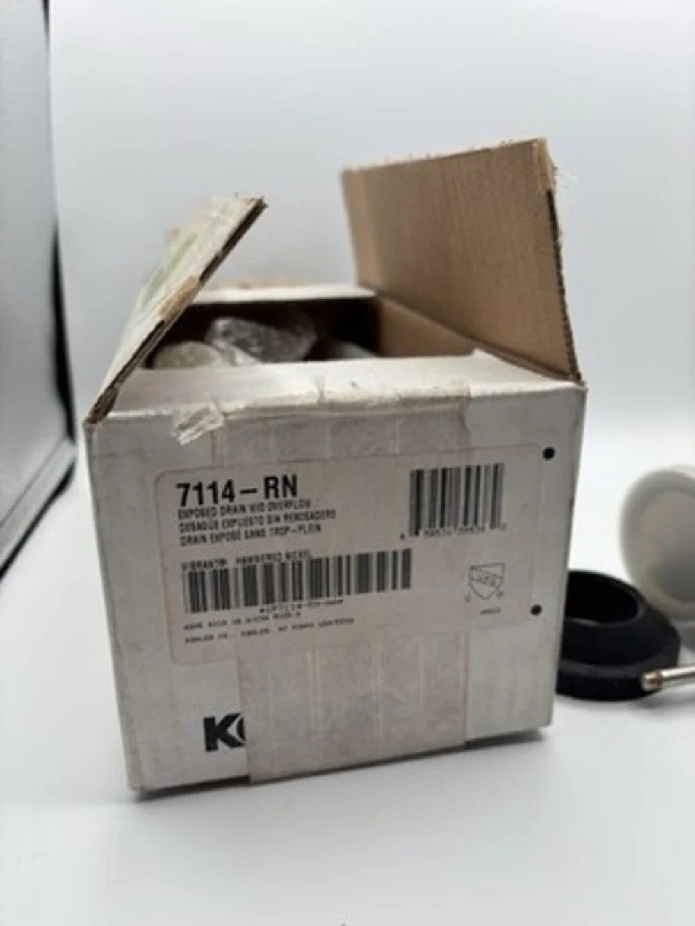 Kohler K-7114-RN Exposed Drain Vibrant Hammered Nickel w/ Installation Guide